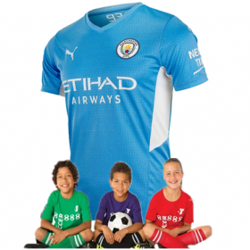 Kid's Manchester City Home Suit 21/22(Customizable)