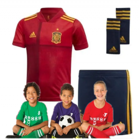 Kid's 2020 Euro Cup Spain Home Suit (Customizable)